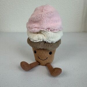 Jellycat Amuseable Neapolitan Ice Cream Rare Plush 9" Retired Medium Very Clean
